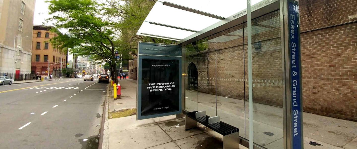 Women NYC Bus Stop