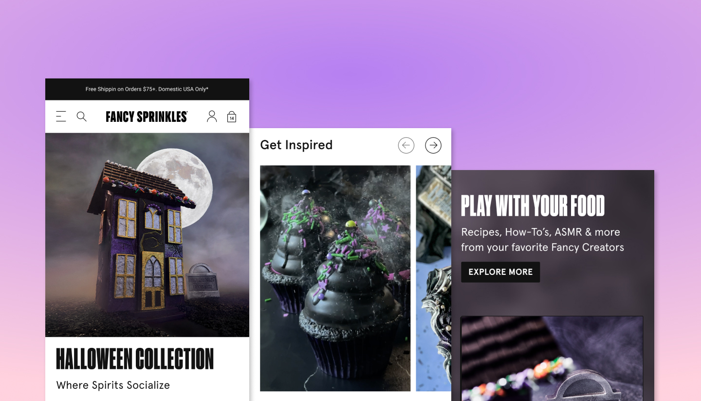 Fancy Sprinkles Header Image : Halloween Collection Mobile Mockups